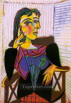 キュービズム Painting - ドラ・マールの肖像 5 1937 キュビスト